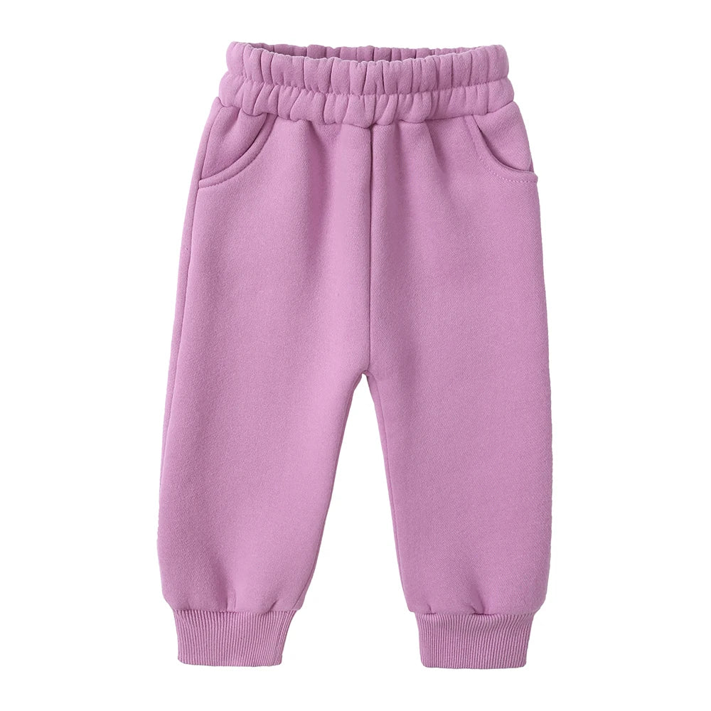 Children Fleece Winter Outfit Toddler Cotton Solid Hoodies Pullover Sweatshirt Pants Tracksuit Set Kids Boy Girl Warm Sweatsuits