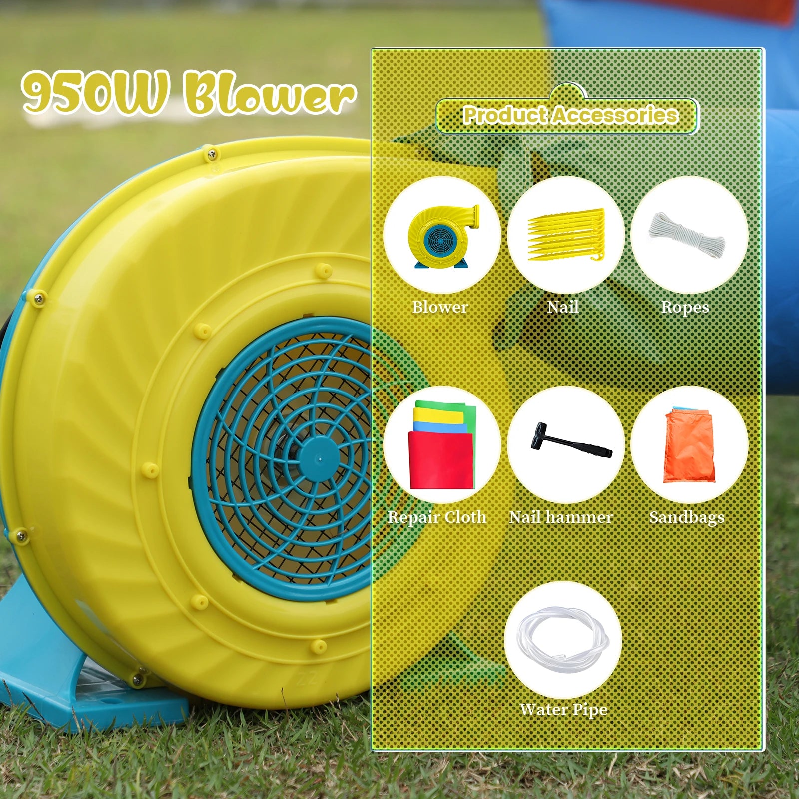 23FT Commercial Giant PVC Inflatable Bounce House Dual Water Slides Water Park Children's playground, children's toys