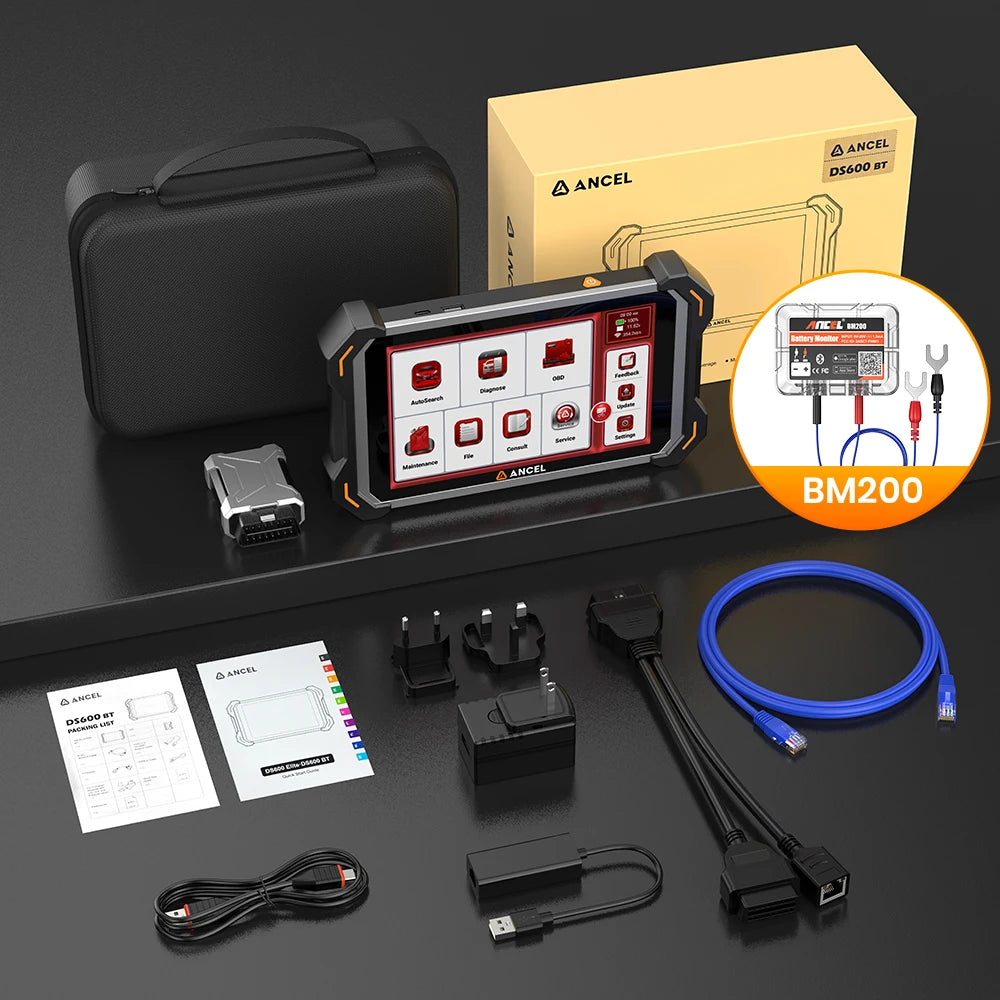 ANCEL DS600 BT Car Bidirectional Scanner Tool All System IMMO ECU Key Coding Diagnostic CAN-FD FCA Auto 34+ Services Code Reader