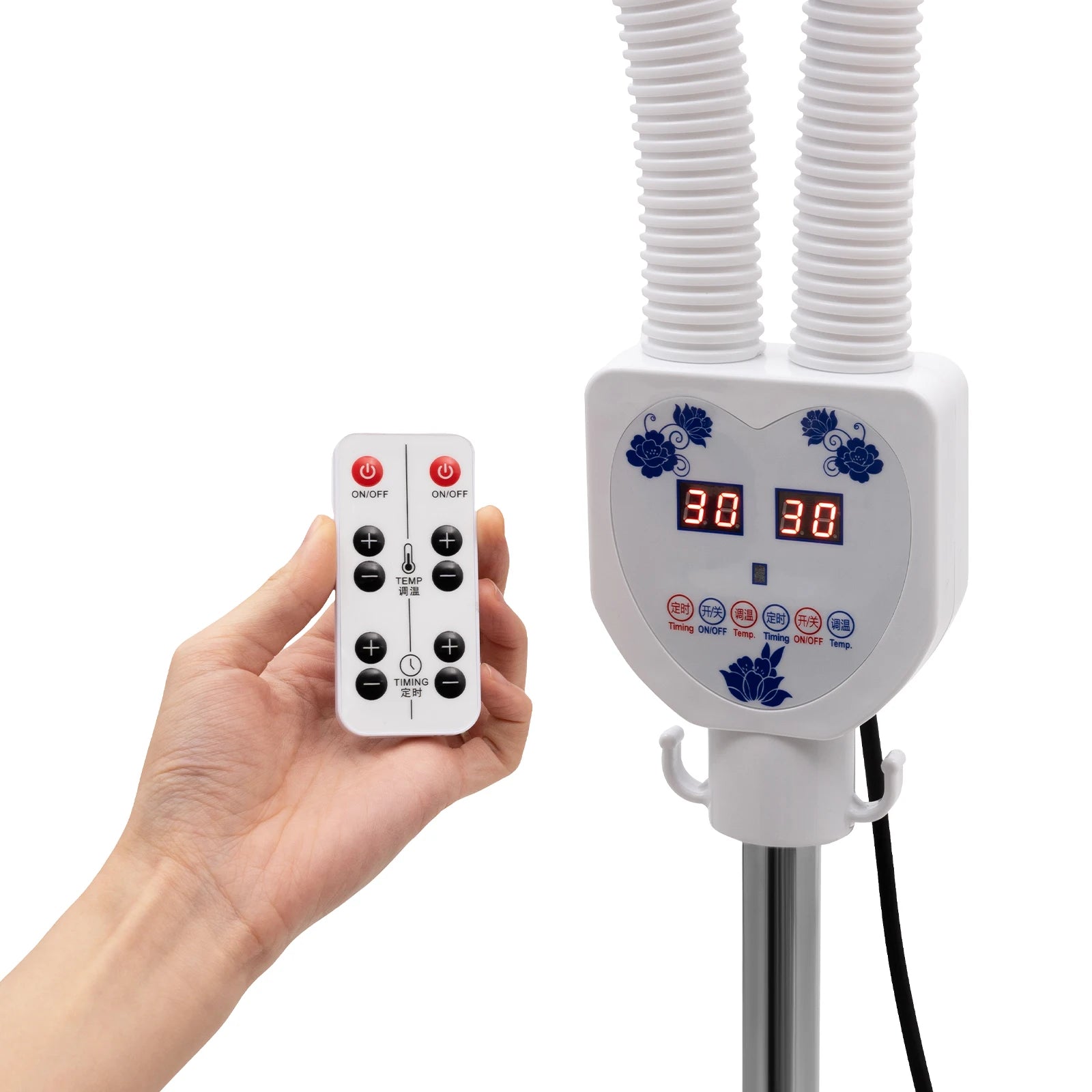 275W Two-headed Infrared Heat Lamp, Adjustable Beauty Timer Light, 360° Rotatable Health Care Heating Lamps