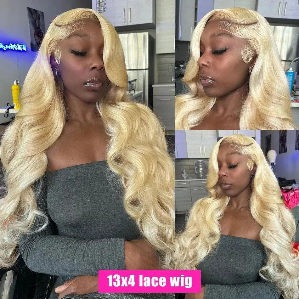 30 32 36 Inch Honey Blonde Human Hair Wig 613 Transparent Body Wave 13x6 Hd Lace Frontal Wigs For Women 200% Colored Lace Wig