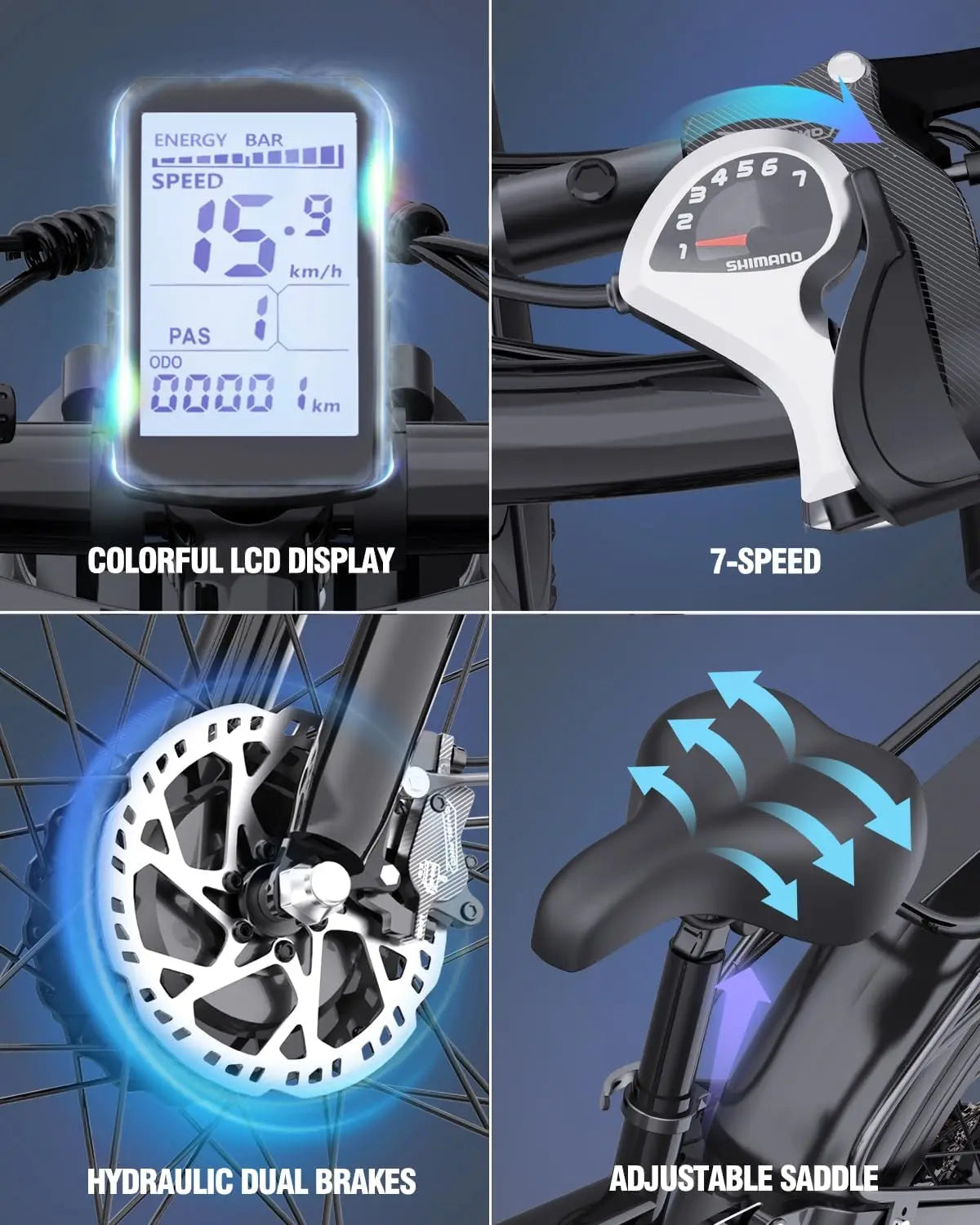 Ridstar Electric Bike 2000W 48V 23AH 26 Inch Fat Tire Adult Ebike Dual Motor Hydraulic Brakes Full Suspension MTB Electric Bike