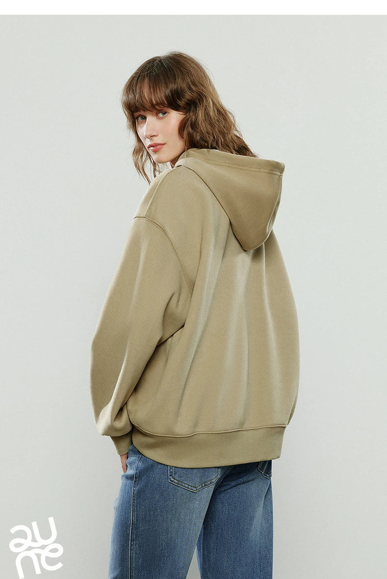 TOYOUTH Women Hoodies 2025 Winter New Loose Crew-neck Warm Applique Embroidery Tops