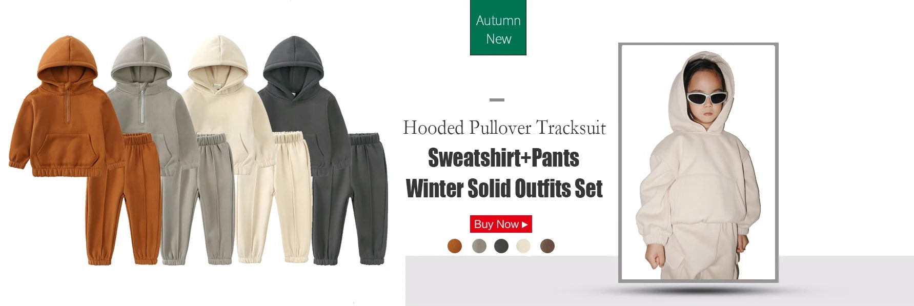 Children Fleece Winter Outfit Toddler Cotton Solid Hoodies Pullover Sweatshirt Pants Tracksuit Set Kids Boy Girl Warm Sweatsuits
