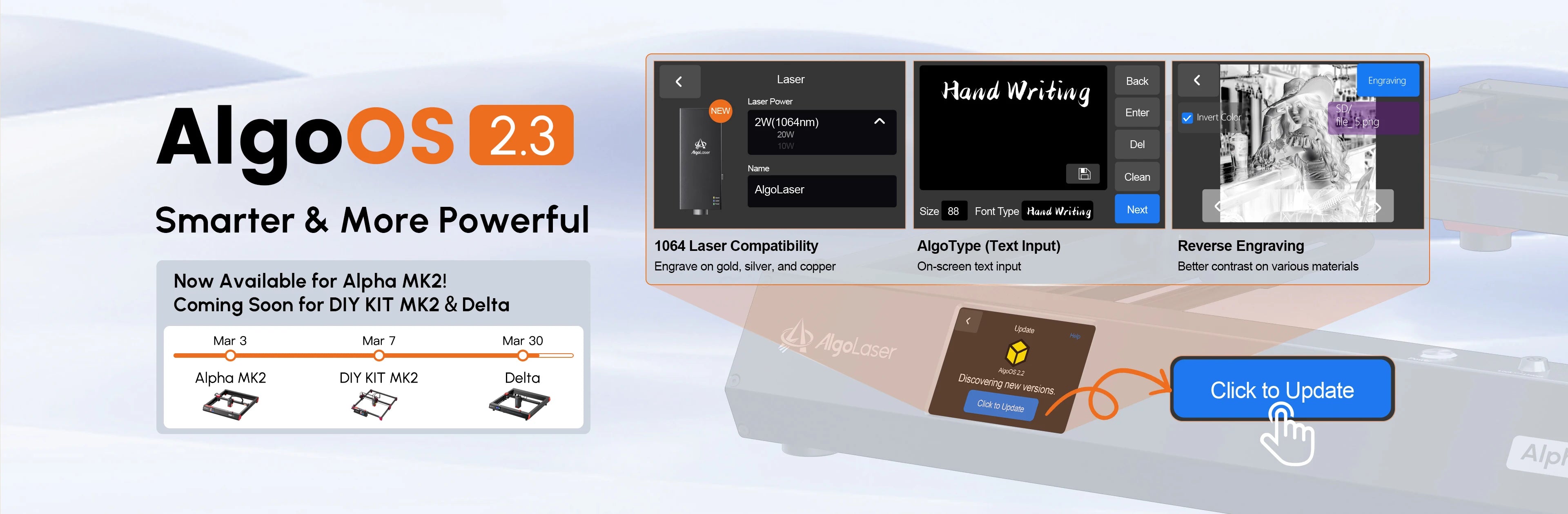 AlgoLaser DIY KIT MK2 Laser Engraver 10W Output CNC Laser Cutter DIY Laser Engraving Machine Cutting Tool Add 3.5IN Touch Screen