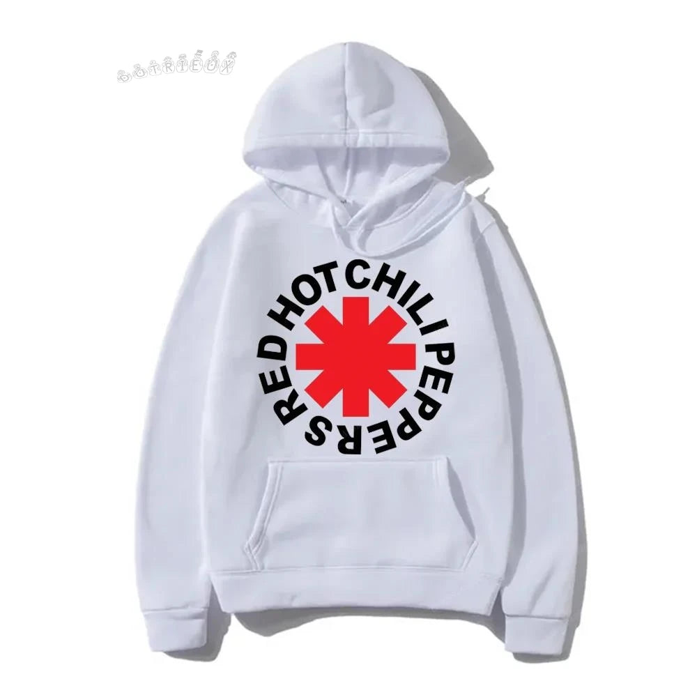 New Hip Hop Clothes Red Hot Chili Hoodie Peppers Women Men Long Sleeve Fleece Sweatshirt Vintage Rock Band Streetwear