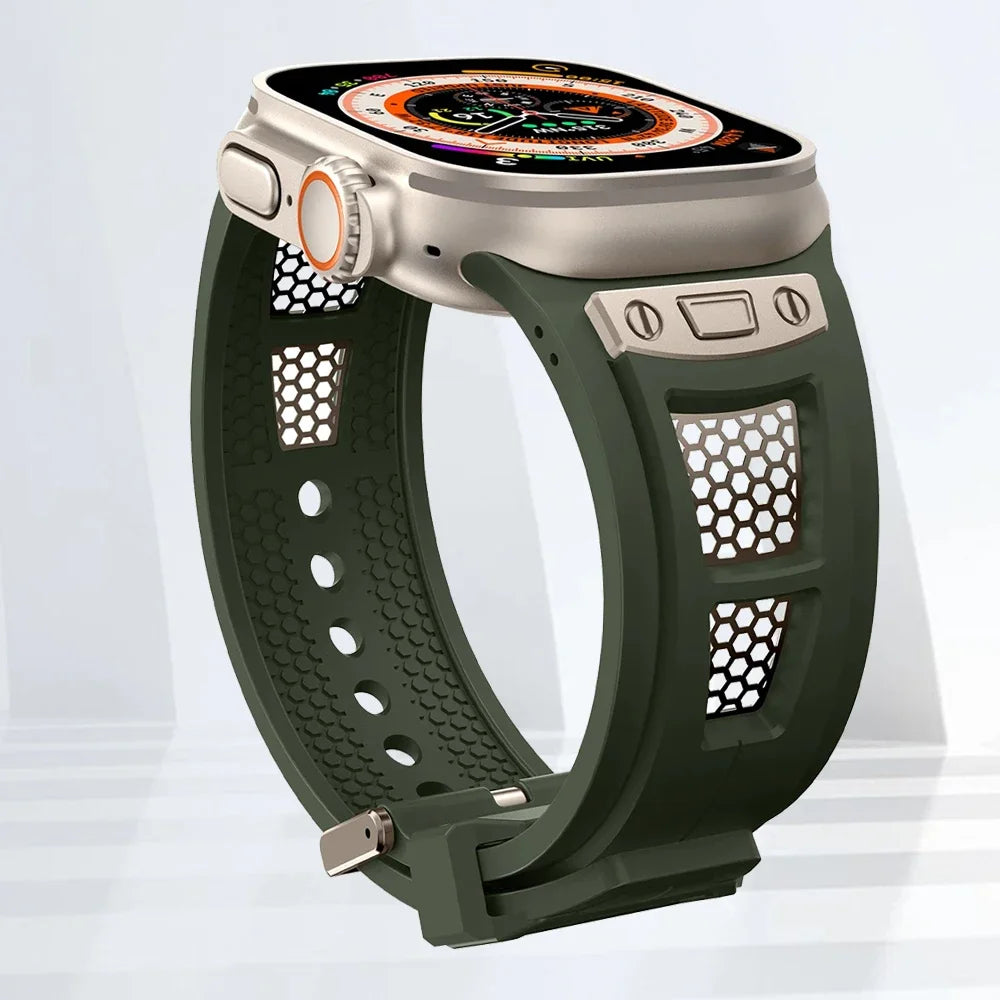 Silicone Strap For Apple Watch Ultra 2 Band 49mm 45mm 44mm 46mm rubber Sport Bracelet correa iWatch Series 11 10 9 8 7 6 5 4 SE