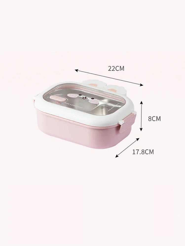 Stainless Steel Lunch Box Rabbit Design Divides Large Capacity Portable Sealed Bento Box Children Student Cute Birthday Gifts