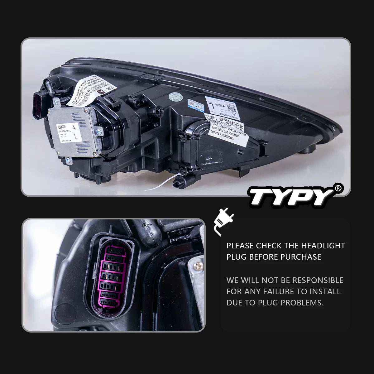 TYPY Car Accessories For Porsche Cayenne Headlights 2011-2017 958LEDMatrix Head Lamps Upgrade 2024 Style