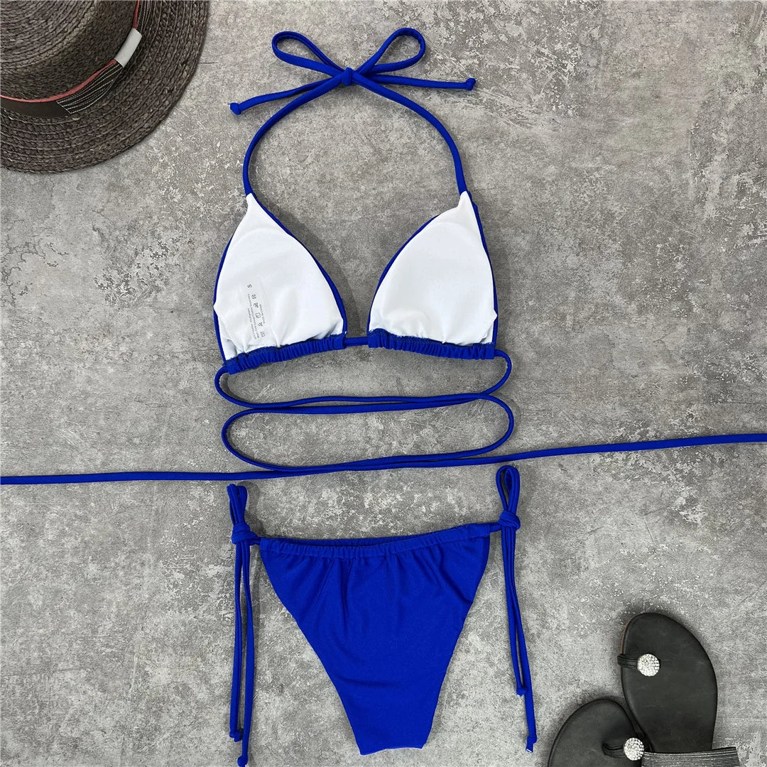 2025 New Wrap Arround Mini Bikini Female Swimwear Women Swimsuit Two-pieces Bikini set Brazilian Bather Bathing Suit Swim V1229H