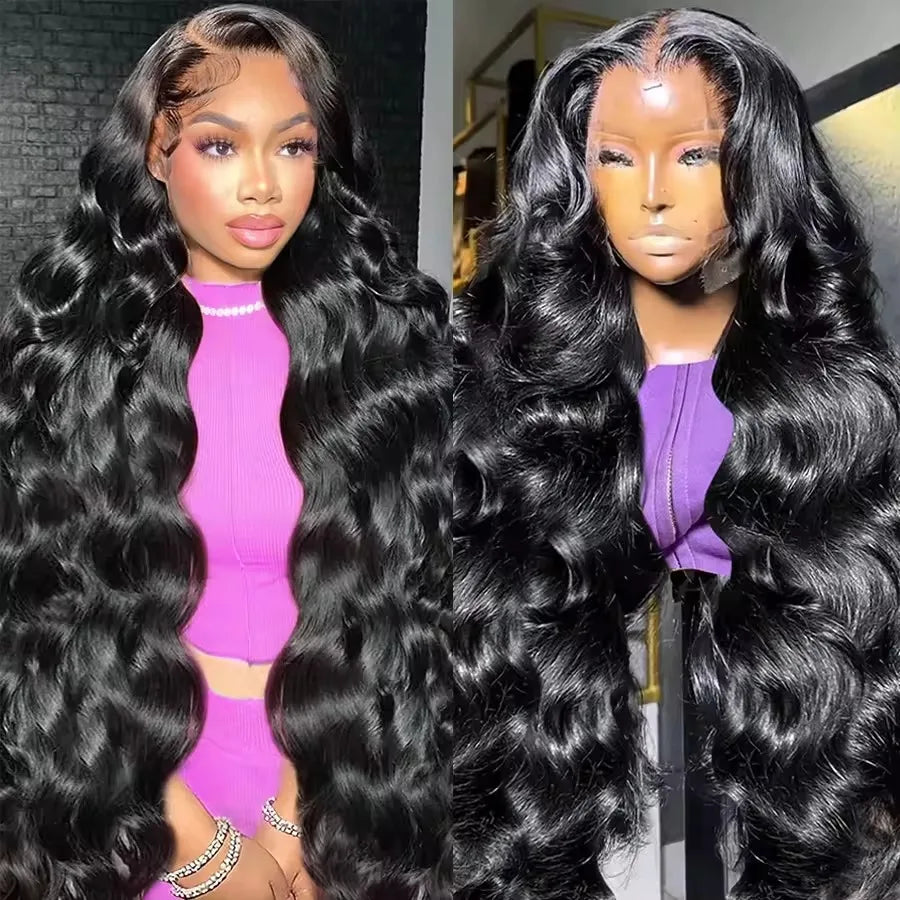 250 Density Body Wave Lace Front Human Hair Wigs 13x4 13x6 Transparent Lace Frontal Human Hair Wigs 40 Inch Pre Plucked Lace Wig