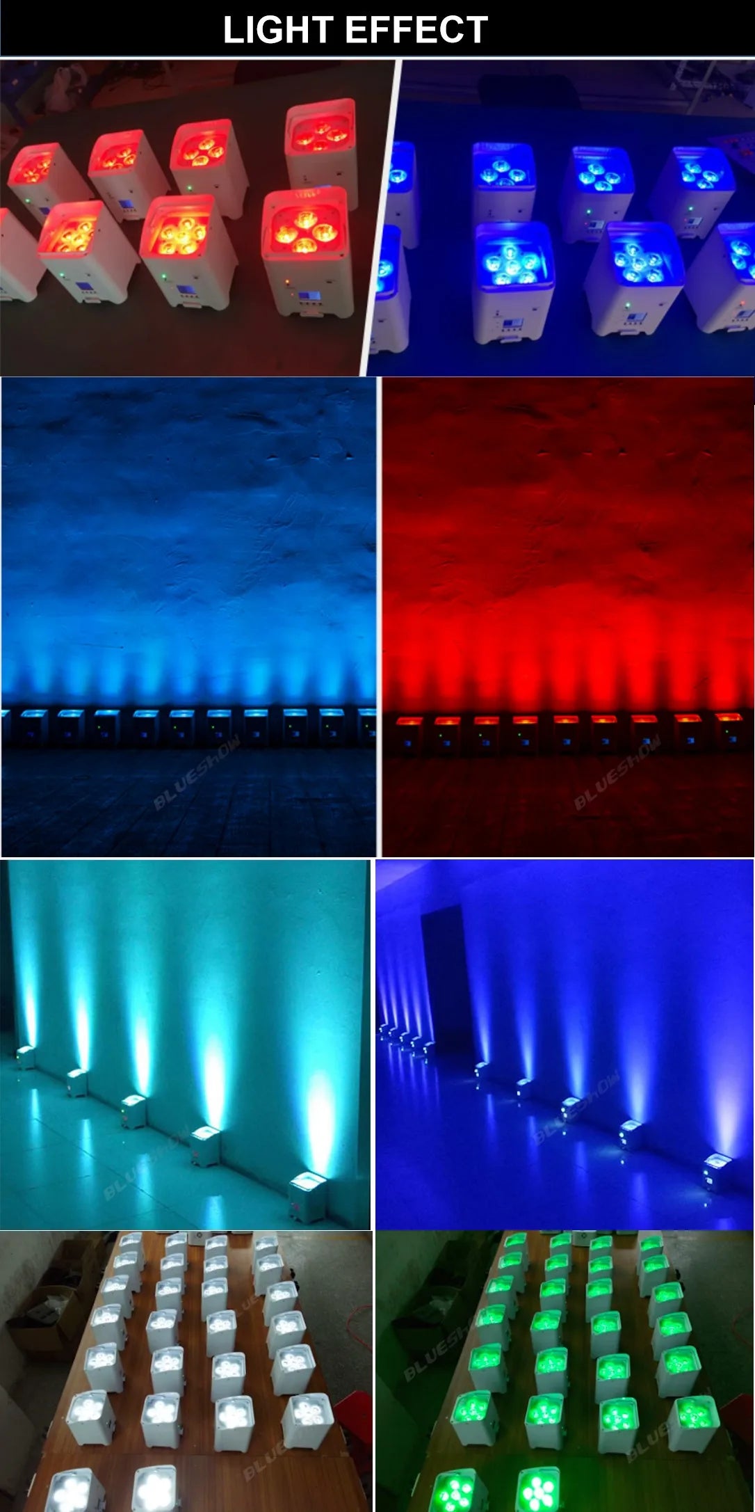 8pcs Wireless Battery Par Light with Flightcase 6x18W RGBWAUV 6IN1 Remote Control Wifi DMX Portable Par LED Stage Effect Light