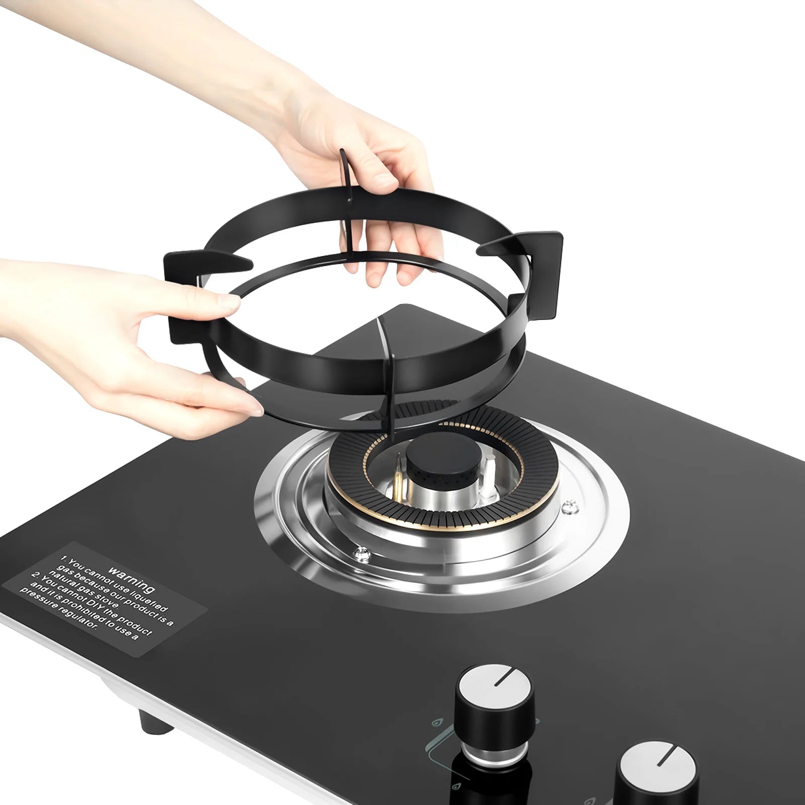 4.2KW+5.2KW Household Double Stove Hob Built in Gas Stove 2 Grade Dual-purpose Burner Natural Gas Tempered Glass Gasfornuis