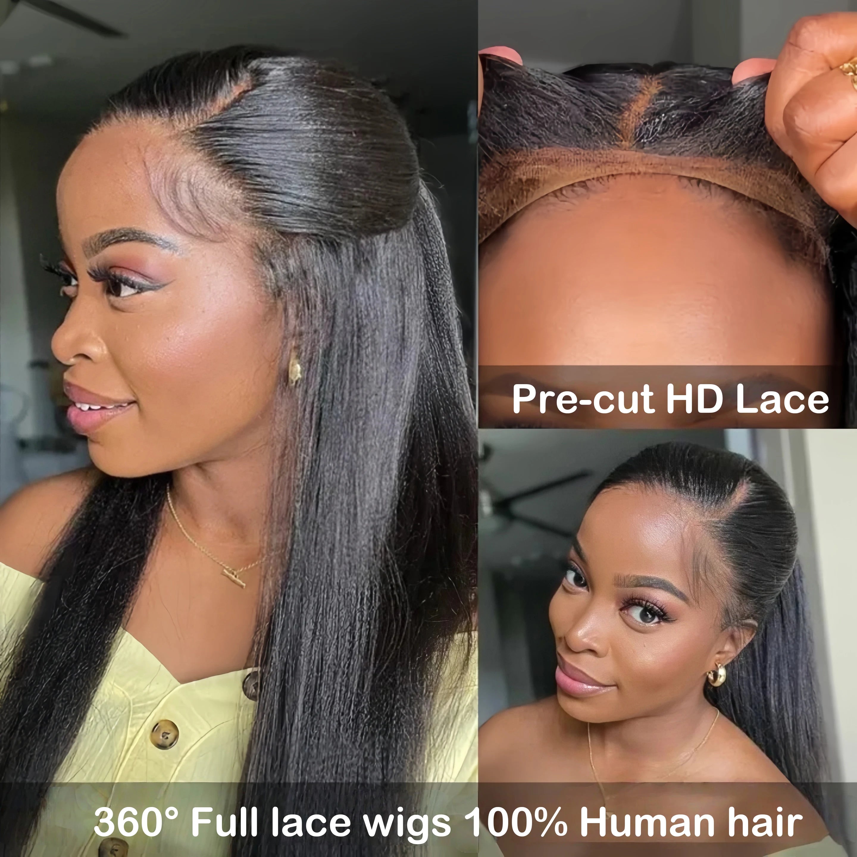 250% Full lace wig human hair wigs 100% human hair Brazilian PrePlucked hd Lace wigs 360 Straight human hair full lace wig