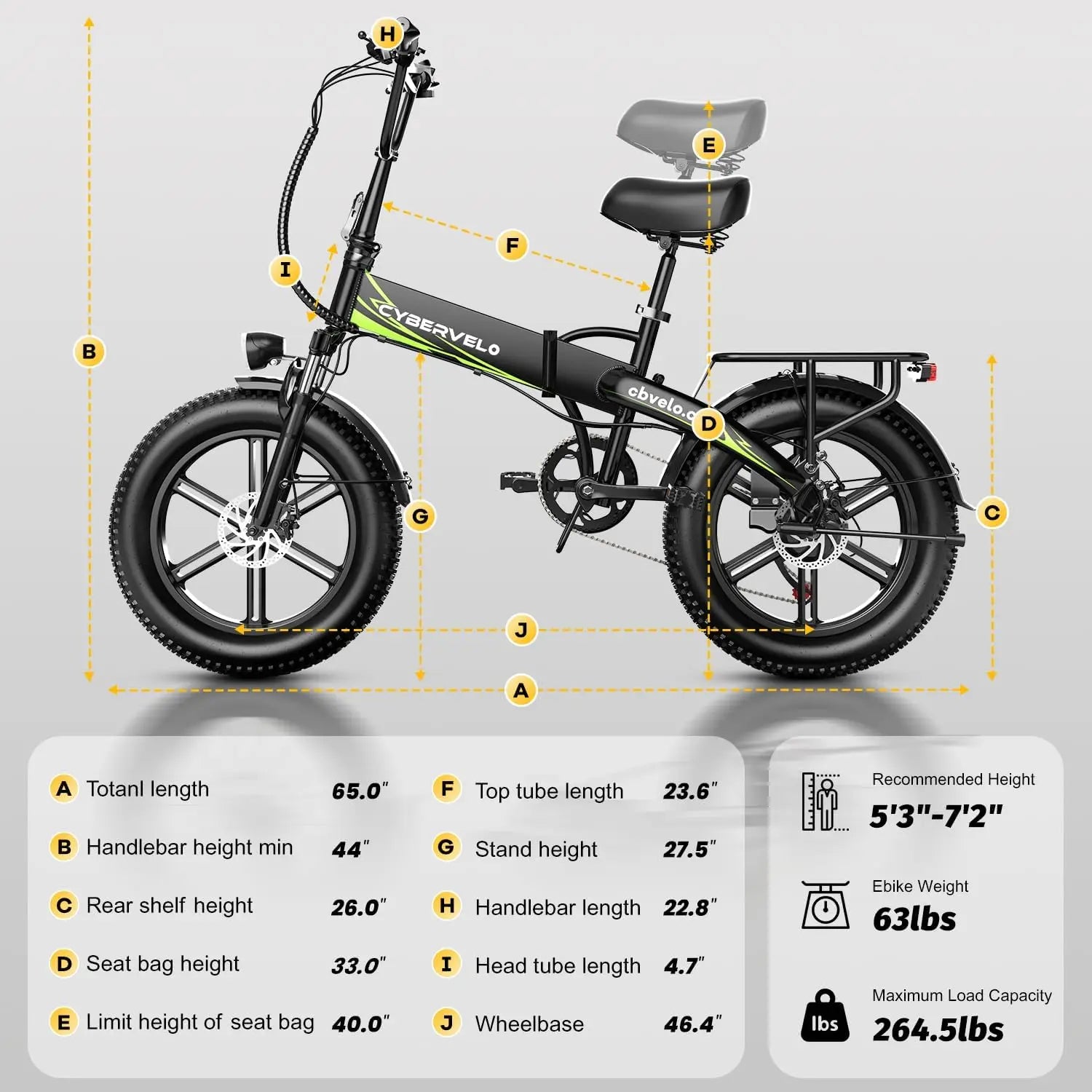 1000W Peak Electric Bike for Adults Cybervelo EK4 EK5 Foldable 28+MPH 80Miles Removable Battery Fat Tire Off-road E-bike