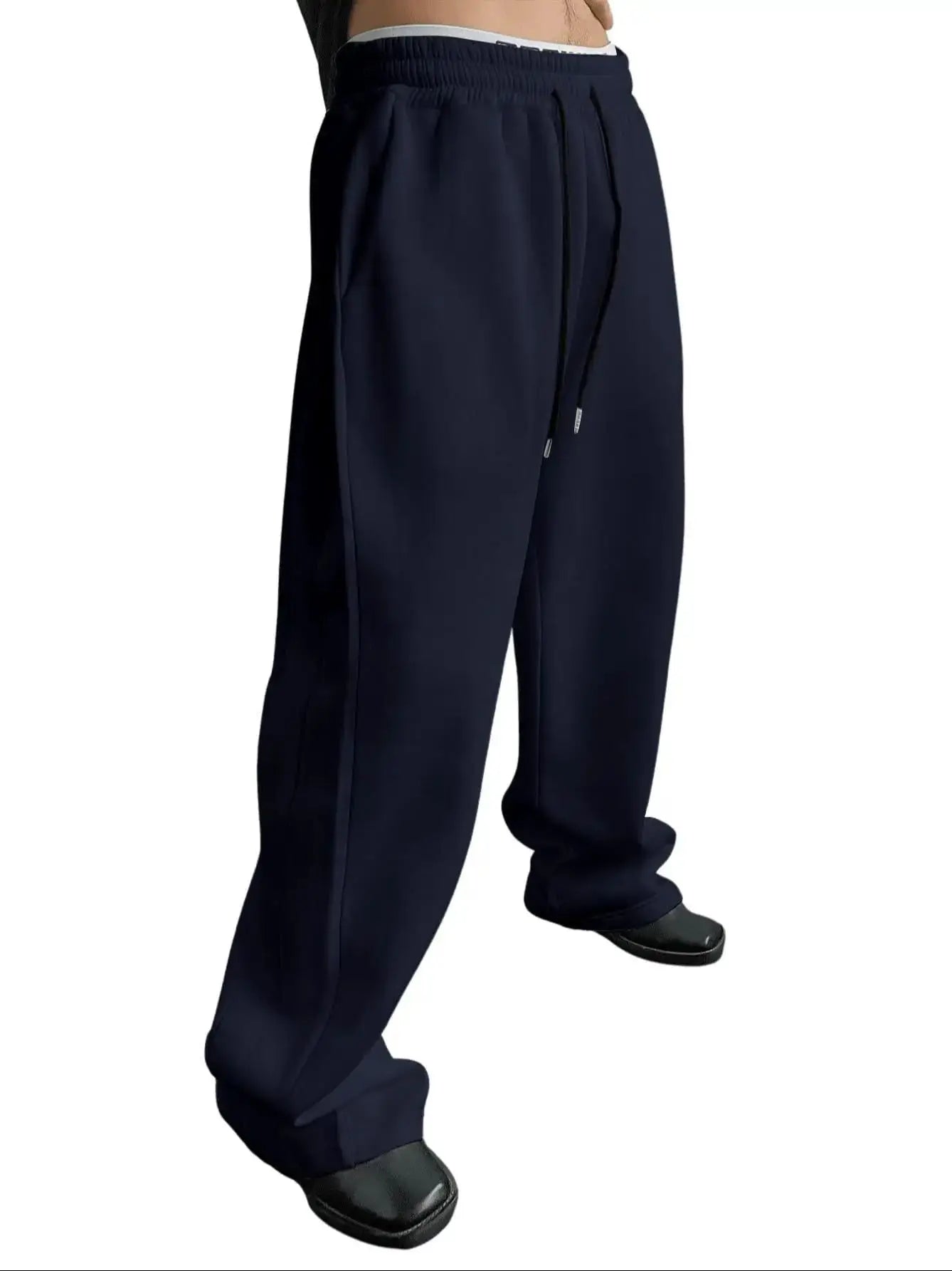Men's wide leg sweatpants waist drawstring pants straight leg loose pants casual pants Mountaineering pants Jogger Sweatpants