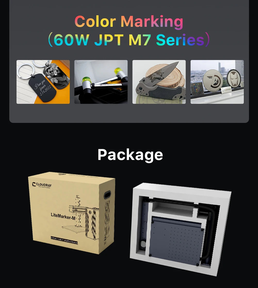 Cloudray 30W 50W 60W Fiber Laser Marking Machine MAX JPT For Cutting Jewelry Gold Silver Stainless Steel Copper Aluminum