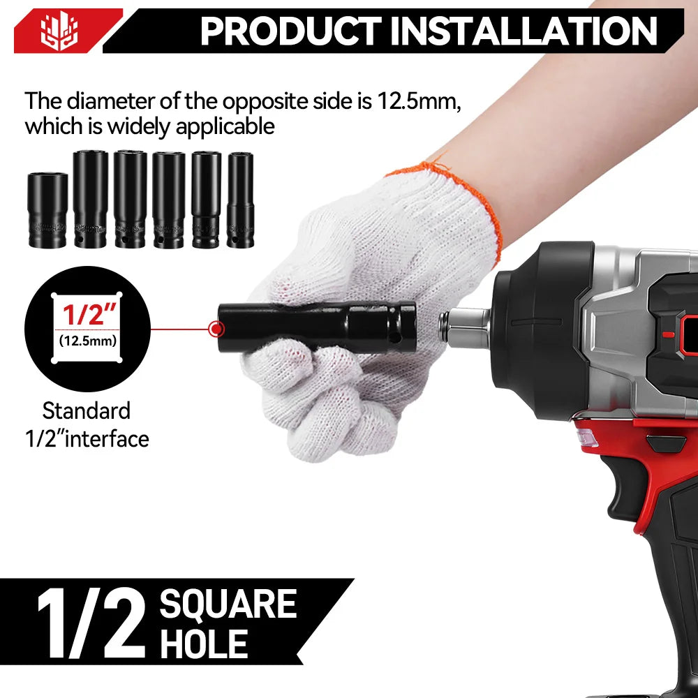ONEVAN 2800N.M Brushless Electric Impact Wrench High Torque 1/2 Inch Screwdriver Drill Repair Tool For Makita 18V Battery Pin