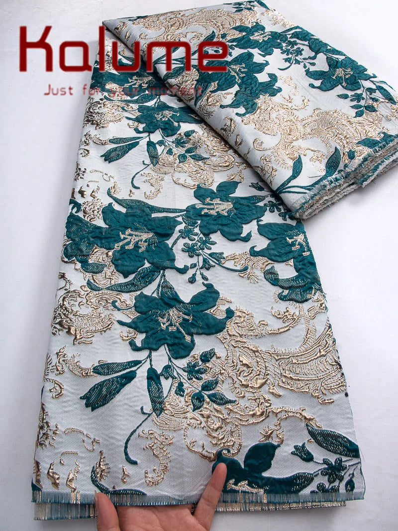 Kalume Lace 2025 Luxury African Brocade Lace Fabric High Quality French Gilding Lace Fabric For Sewing Cloth Party Dress F4442
