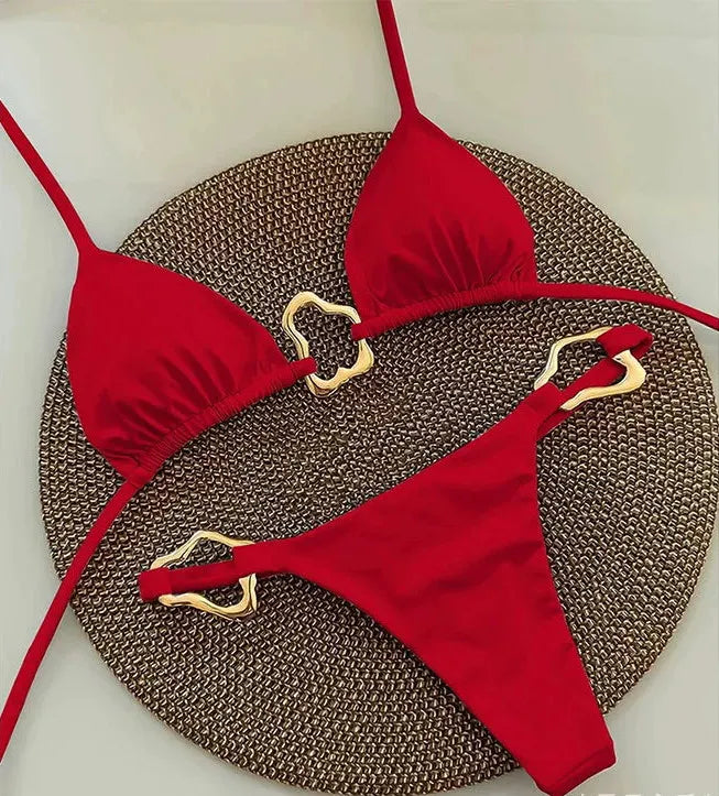 2026 Chain New Style Swimwear Women Sexy Hollow Bikini Swimsuit Maio Biquinis Mujer Banador Badpak Dames Monokini Maillot Femme