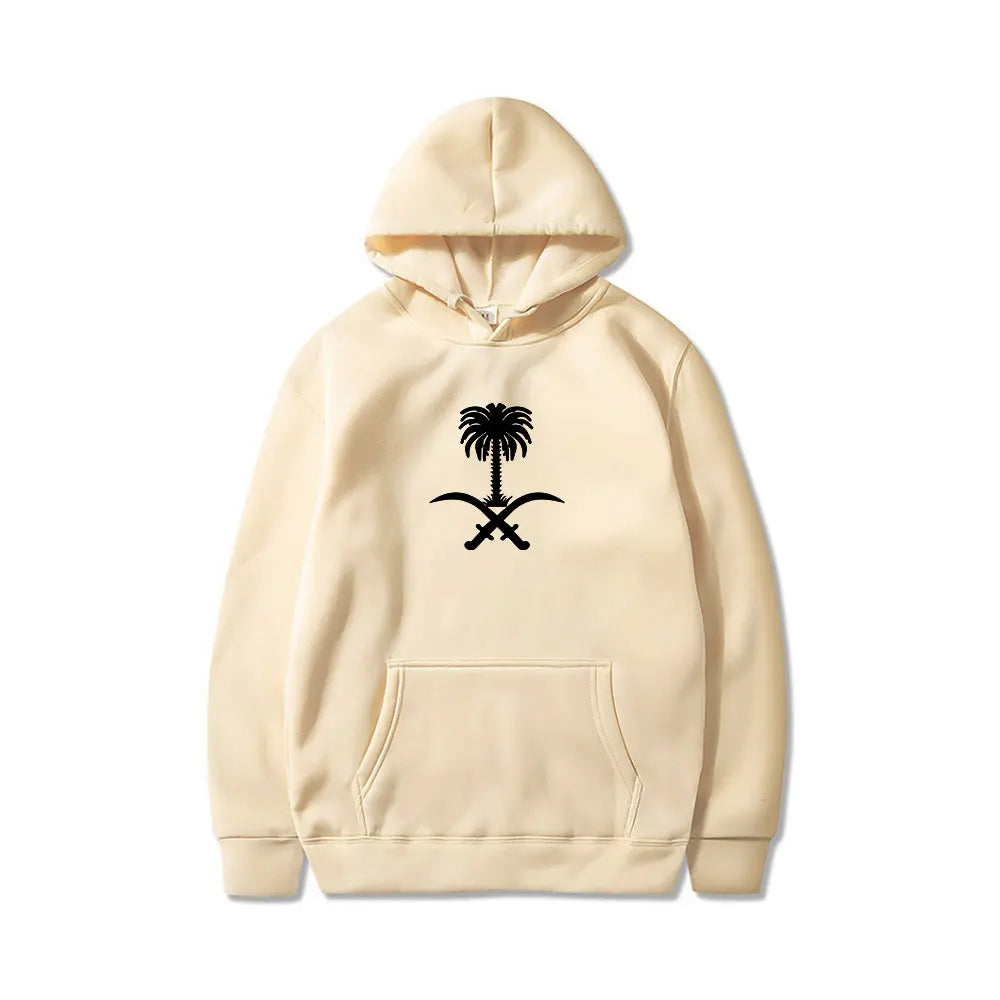 Casual Hoodies Emblem Of Saudi Arabia Country Flag Warm Winter Pullover Hoodie Men Women Unisex Hip Hop Style Sweatshirt