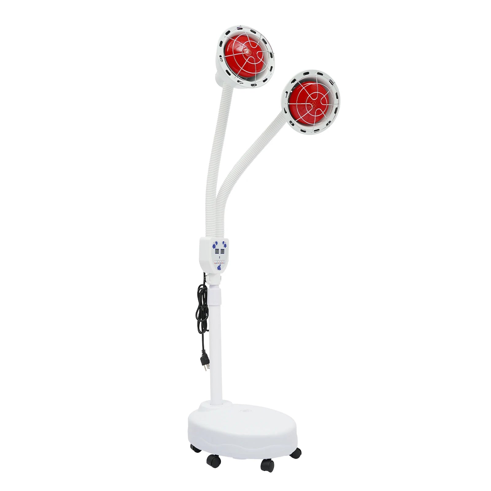 275W Two-headed Infrared Heat Lamp, Adjustable Beauty Timer Light, 360° Rotatable Health Care Heating Lamps