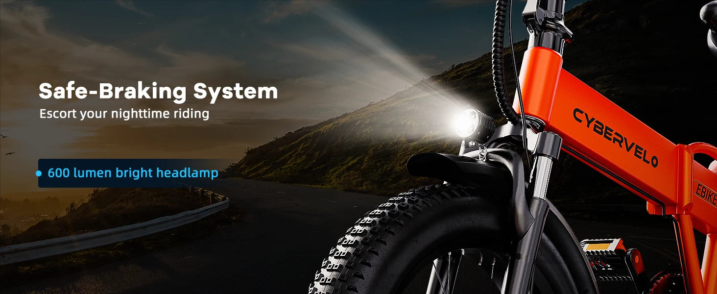1000W Peak Electric Bike for Adults Cybervelo EK4 EK5 Foldable 28+MPH 80Miles Removable Battery Fat Tire Off-road E-bike