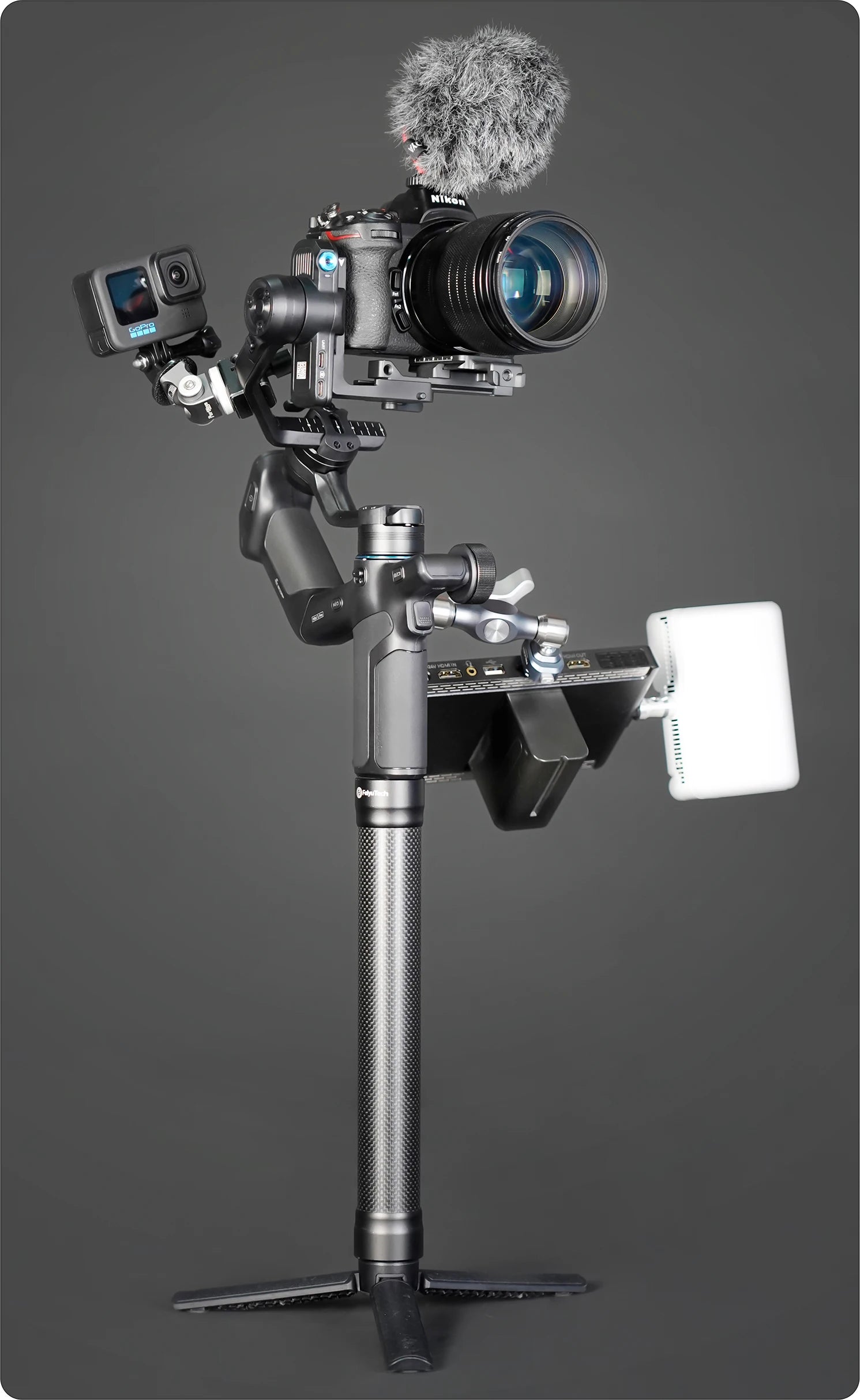 FeiyuTech SCORP Mini-3 Kit All-in-One Gimbal with Built-in AI Smart Tracking 2.0kg load, for Mirrorless Action Camera Smartphone