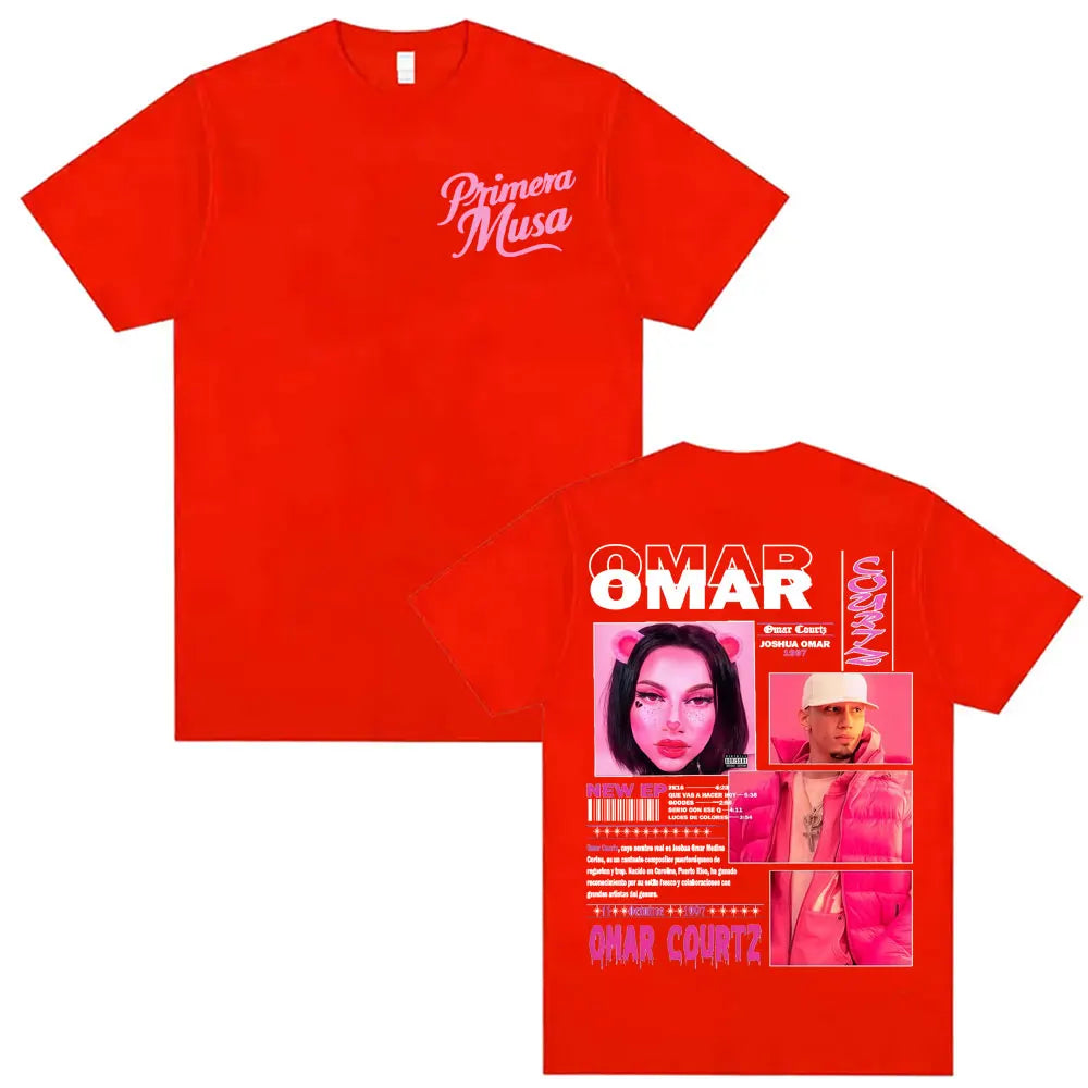 Rapper Omar Courtz Primera Musa 2025 Graphic T-shirts Men Women Vintage 90s Hip Hop Gothic T Shirt Summer Tops Oversized T-shirt