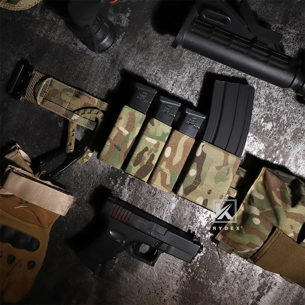 KRYDEX Tactical Single 9mm Pistol Magazine Pouch Kydex Insert 45APC MOLLE Mag Pouch Holder For Duty Belt Vest Hunting Gear