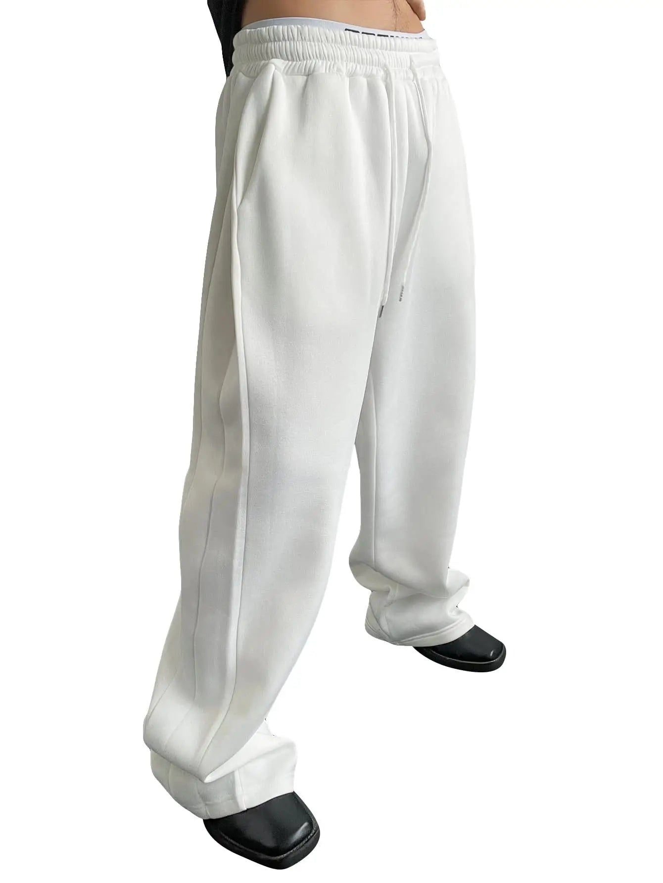 Men's wide leg sweatpants waist drawstring pants straight leg loose pants casual pants Mountaineering pants Jogger Sweatpants