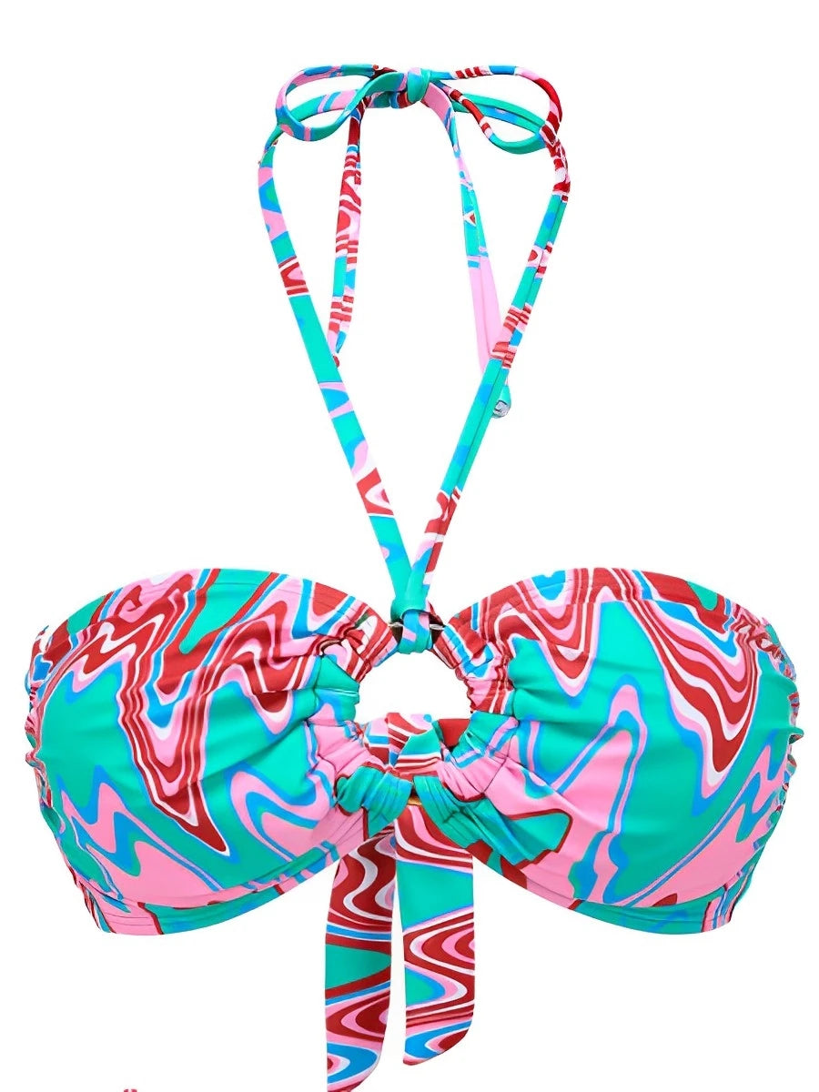 2026 Halter Bandeau Bikini Women High Waist Swimsuit Female Padded Swimwear Bathers Bathing Swimming Swim Suit Summer Beachwear