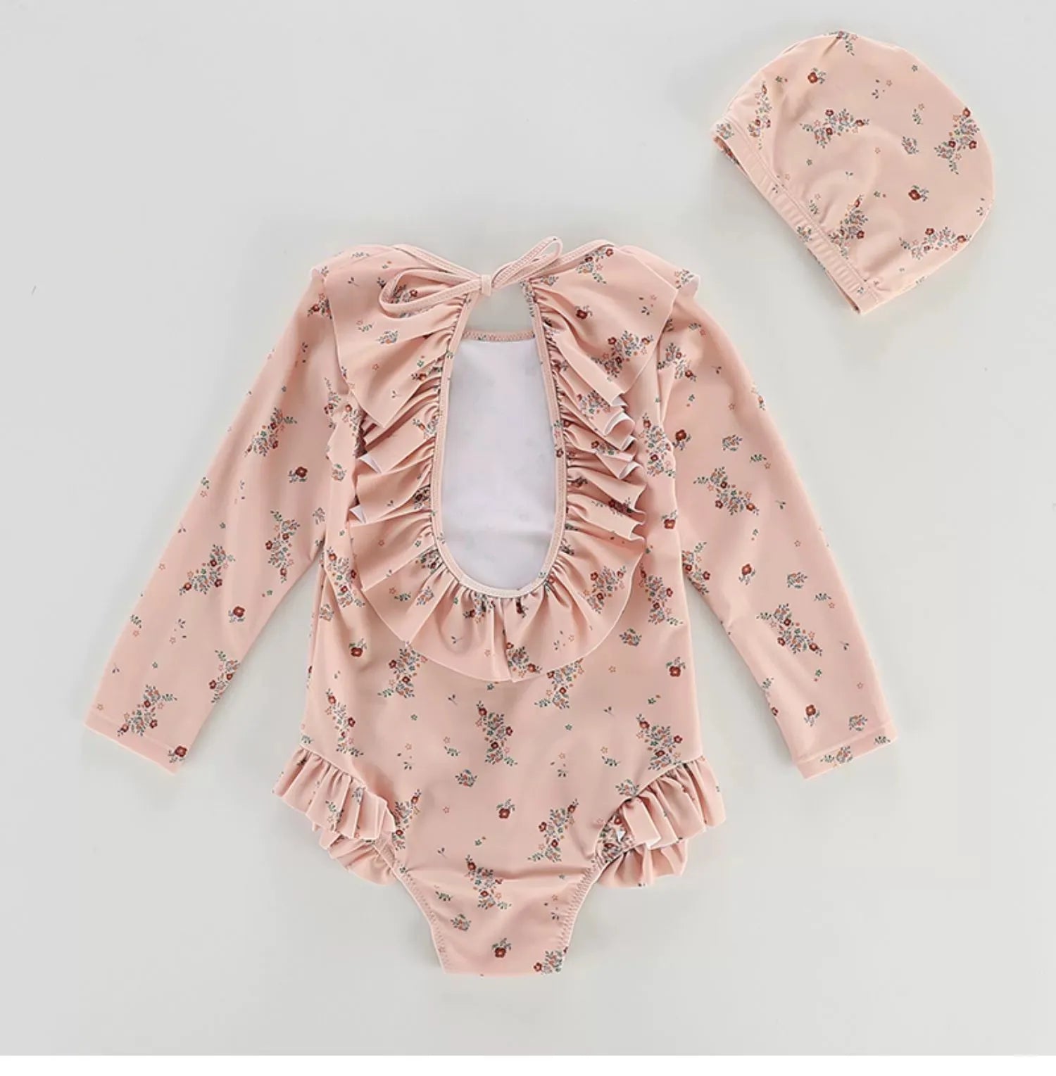 deer jonmi 2026 New Summer Baby Girls Floral Printed Swimwear Shoulder Off Kids Jumpsuits Vacation Clothes Beach Bikini Swimsuit