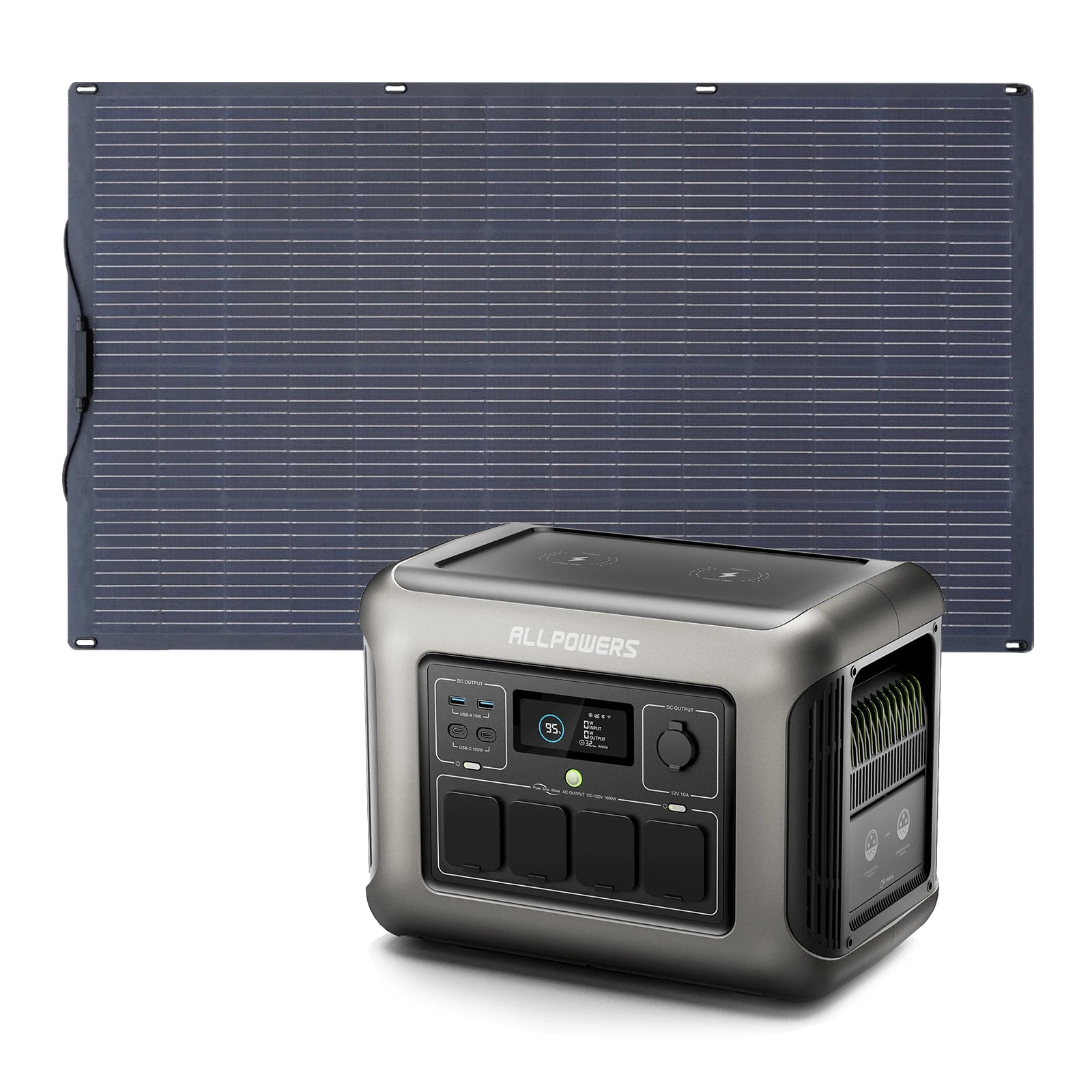 ALLPOWERS Balcony Power Plant Flexible Solarpanel Monocrystalline Solar Battery Charger with 1152Wh 1500W Powerstation