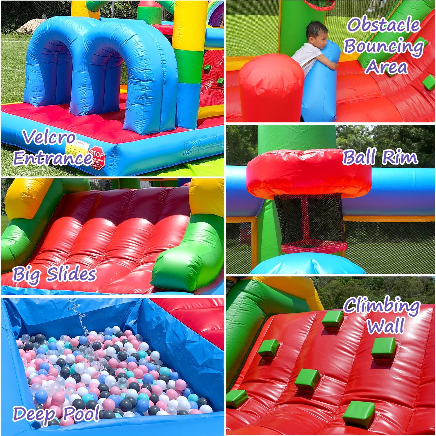 Giant inflatable Bounce House Big Size Inflatable Trampoline With Double Slide Courtyard Kids Jumping Castle Obstacle track