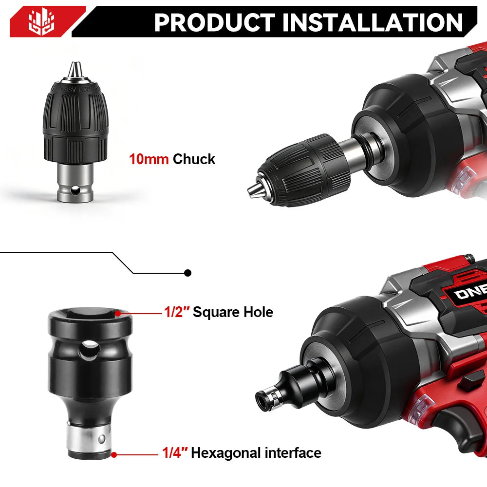 ONEVAN 2800N.M Brushless Electric Impact Wrench High Torque 1/2 Inch Screwdriver Drill Repair Tool For Makita 18V Battery Pin