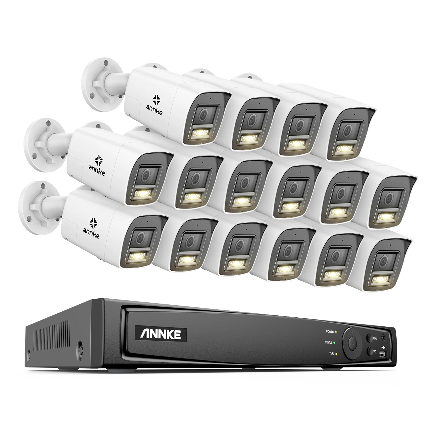 ANNKE 8CH 4K Ultra HD POE Network Video Security System 8MP H.265+ IP Camera Support Two Way Audio human & Vehicle Detection 4MM