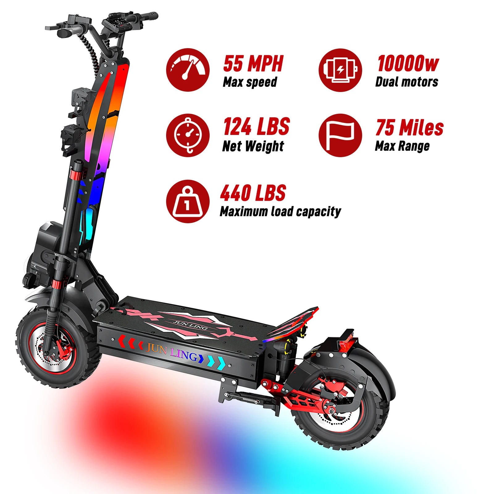 JUNLING JL86 10000W Electric Scooter for Adults with 55 MPH speed removeable battery kickscooter