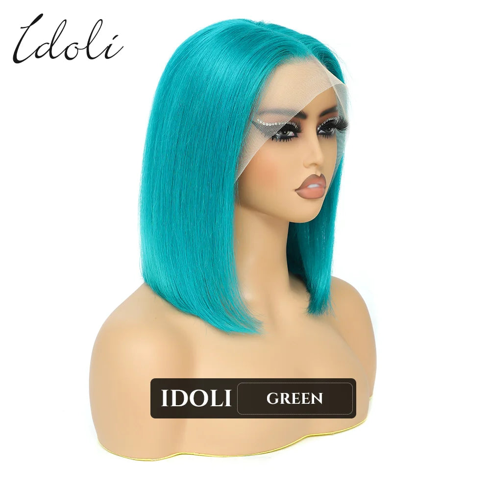 P27/613 Lace Front Wig Human Hair 13x4 Wear And Go Glueless Wigs Human Hair HD Blonde Highlight Lace Front BOB Wig Human Hair
