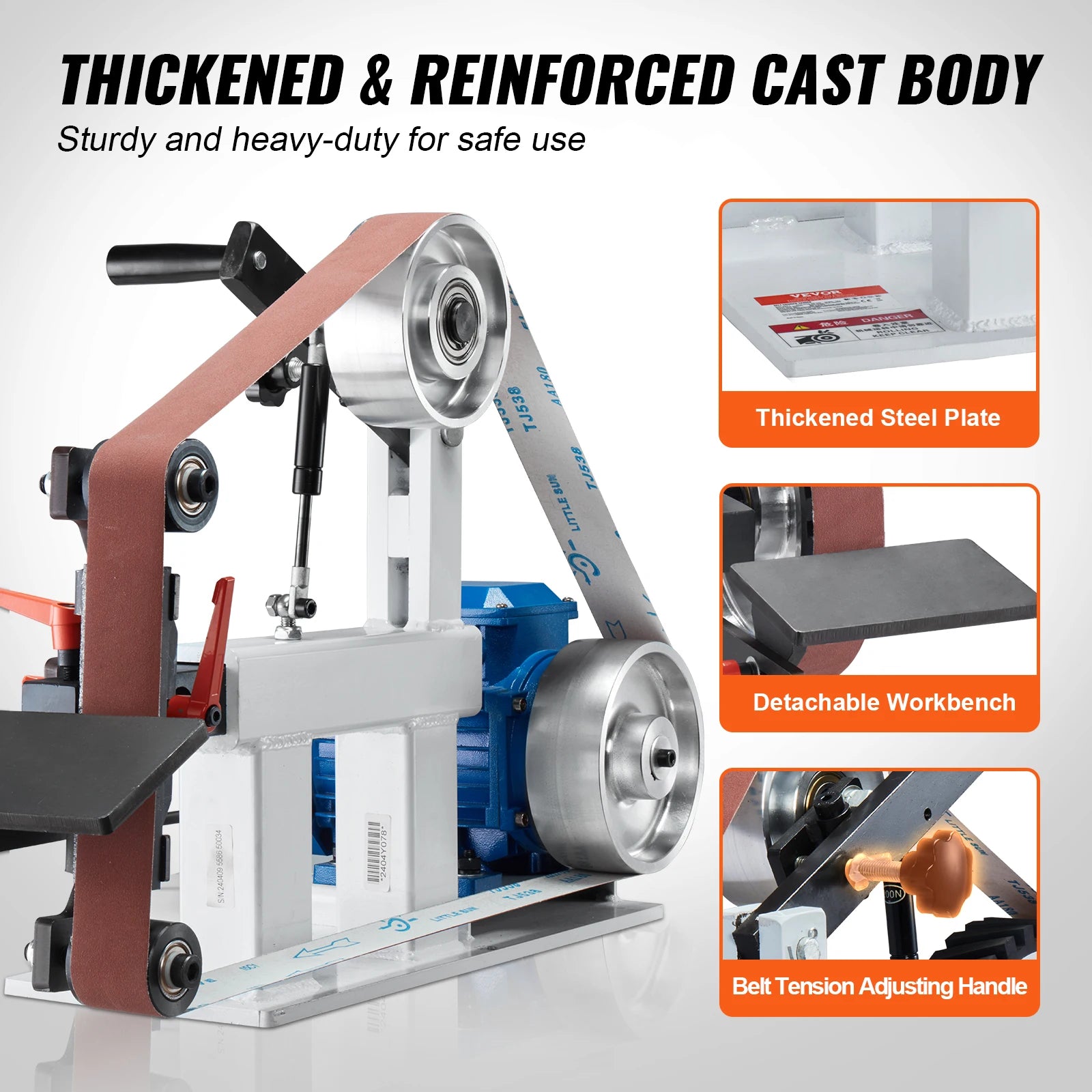 SucceBuy Belt Grinder Sander 72 x 2-Inch Variable Speed Polisher 1500W Polishing Grinding Machine for Metalworking Knife Making