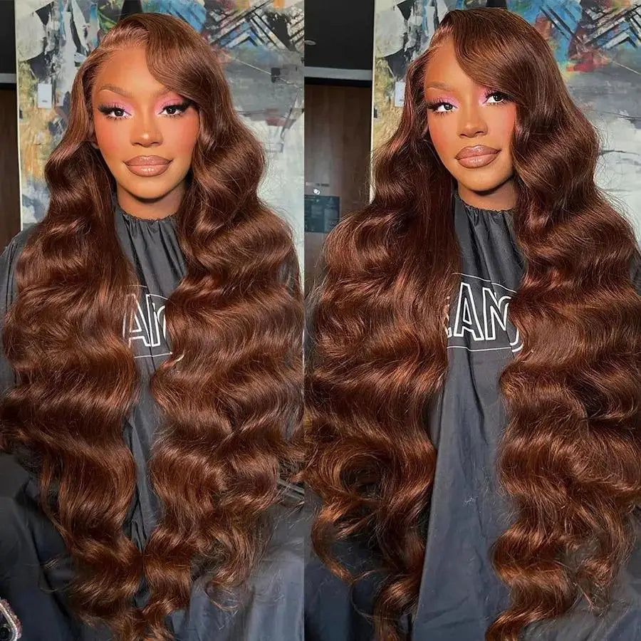 32 Inch13x4 Body Wave Lace Front Wig Chocolate Brown Lace Front Wigs HD 13x6 Lace Frontal Wig Colored Human Hair Wigs Remy