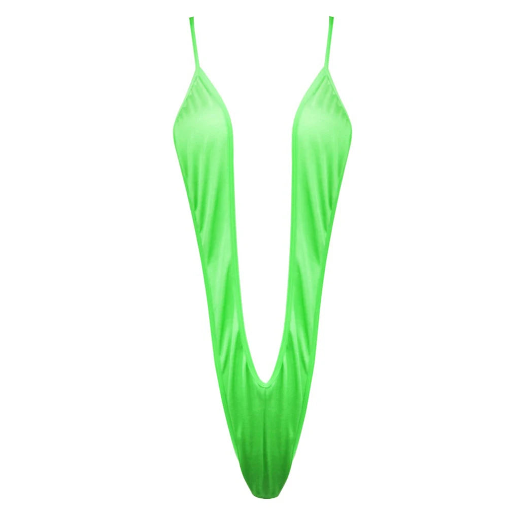 Women Sexy Lingerie Bodysuit Swimsuit Tempt Backless Deep V Bikini High Stretch Three-Point Bikini Swimsuit Clubwear