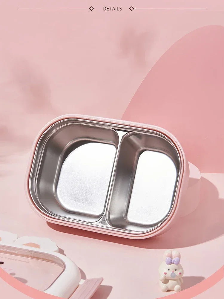 Stainless Steel Lunch Box Rabbit Design Divides Large Capacity Portable Sealed Bento Box Children Student Cute Birthday Gifts