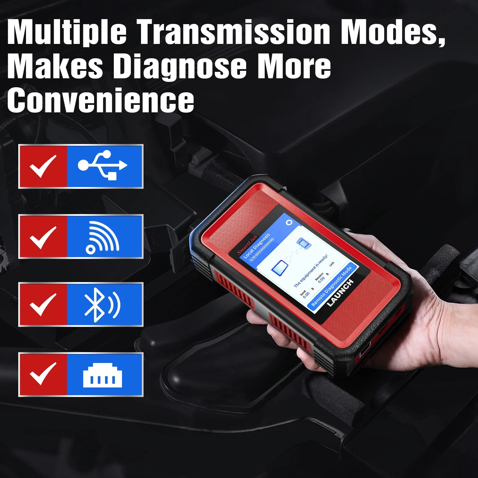 LAUNCH X431 SMARTLINK C HD 24V Heavy Duty Truck Diagnostic Tools Remote Control Works with X431 PRO3S+ V5.0 PRO3 ACE