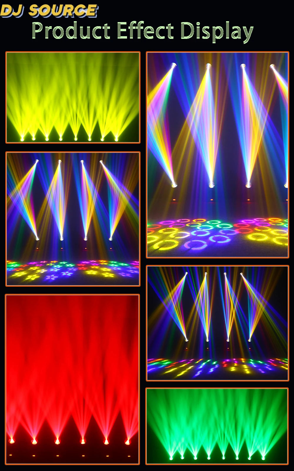 4Pcs LED 200W Moving Head Light Beam+Spot+18 Prism+Rainbow Effect Stage Lighting Dmx DJ Disco Party Wedding Stage Effects Lamp