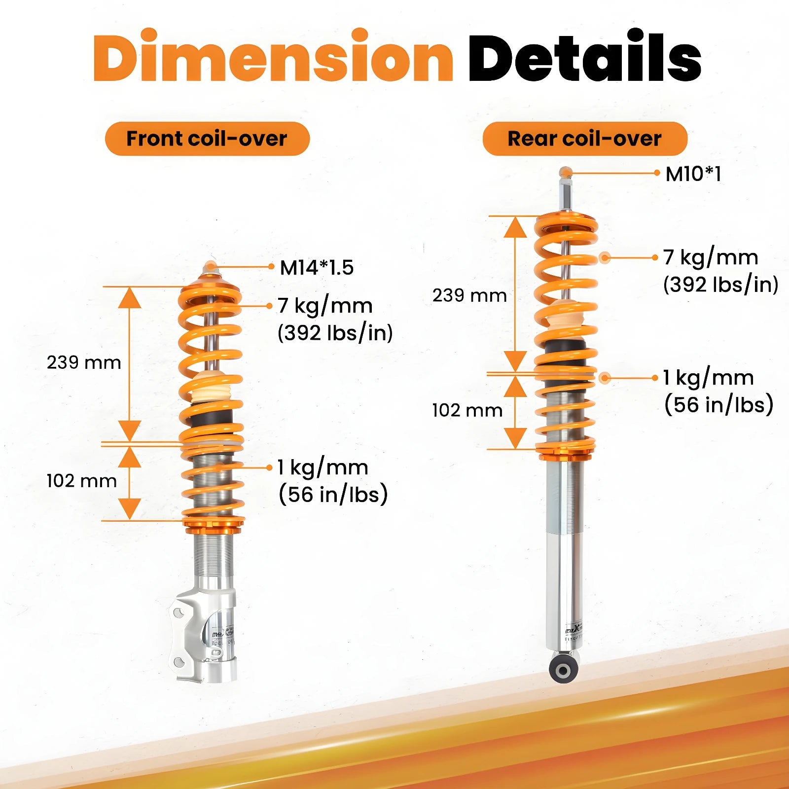 Coilovers Suspension for VW Golf Mk 2 VW CORRADO JETTA GOLF MK3 Coilover for VW Golf MK2 / MK3 Volkswagen Corrado 1989-1995