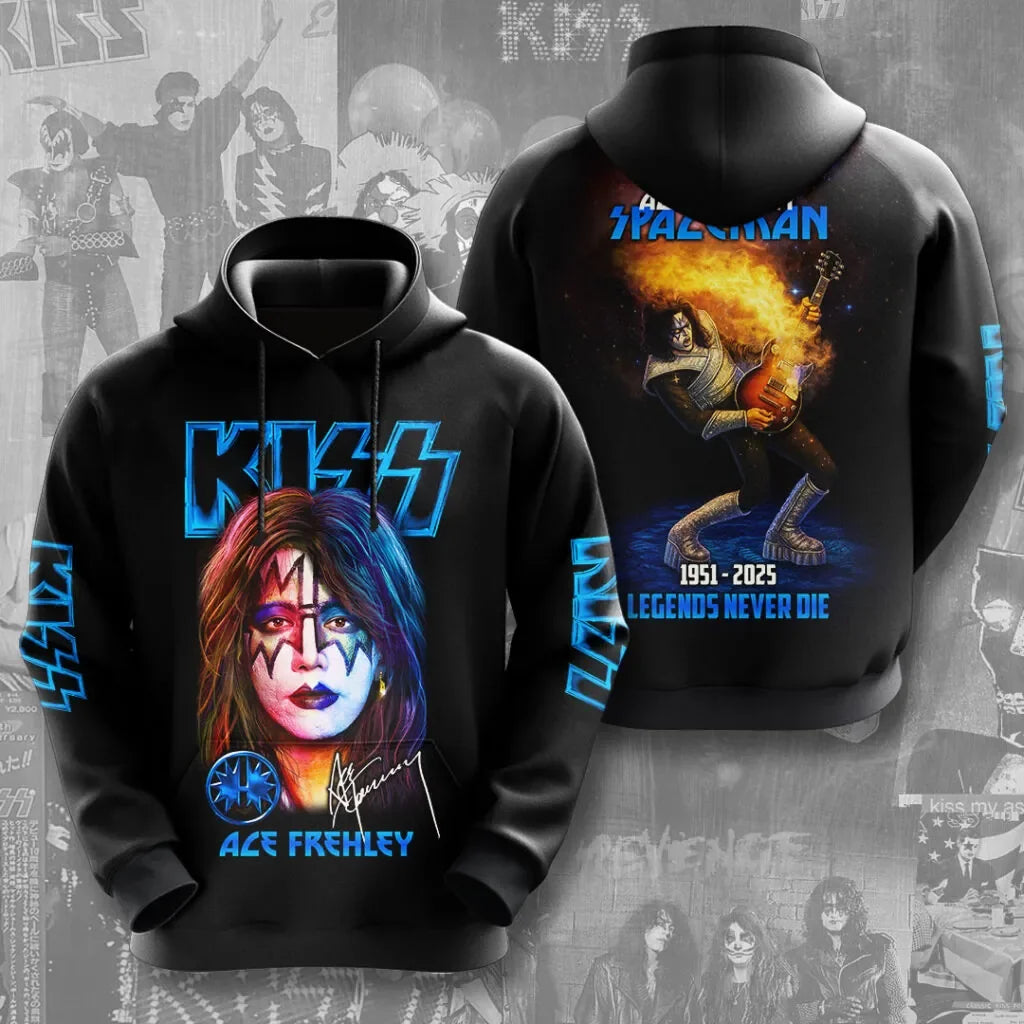 Rock KISS Hoodie Sweatshirt Male 3D Print Men Women Hip Hop Trend Tracksuit Pullover Coat Oversized Y2k Men's Hoodies
