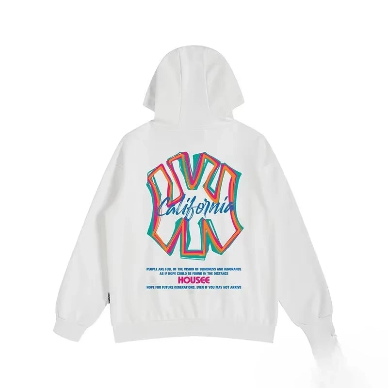 【S-3XL Hoodies】Men Oversized Pullover Hoodie Fashion Loose American Street Fashion Brand Panda Print Long Sleeve Couple Clothes