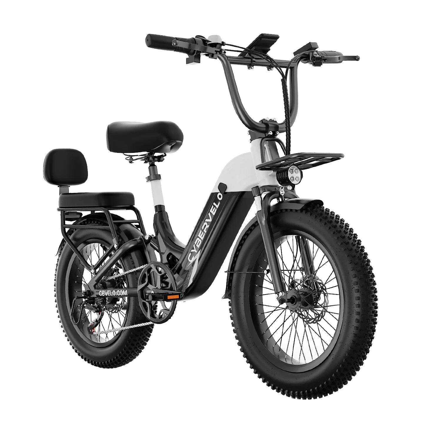 Cybervelo 20" Step-Thru Commuter, 1500W Peak 20ah Battery 80 Miles Long Range E-bike, 7-Speed Shift Adult Electric Bike EK12