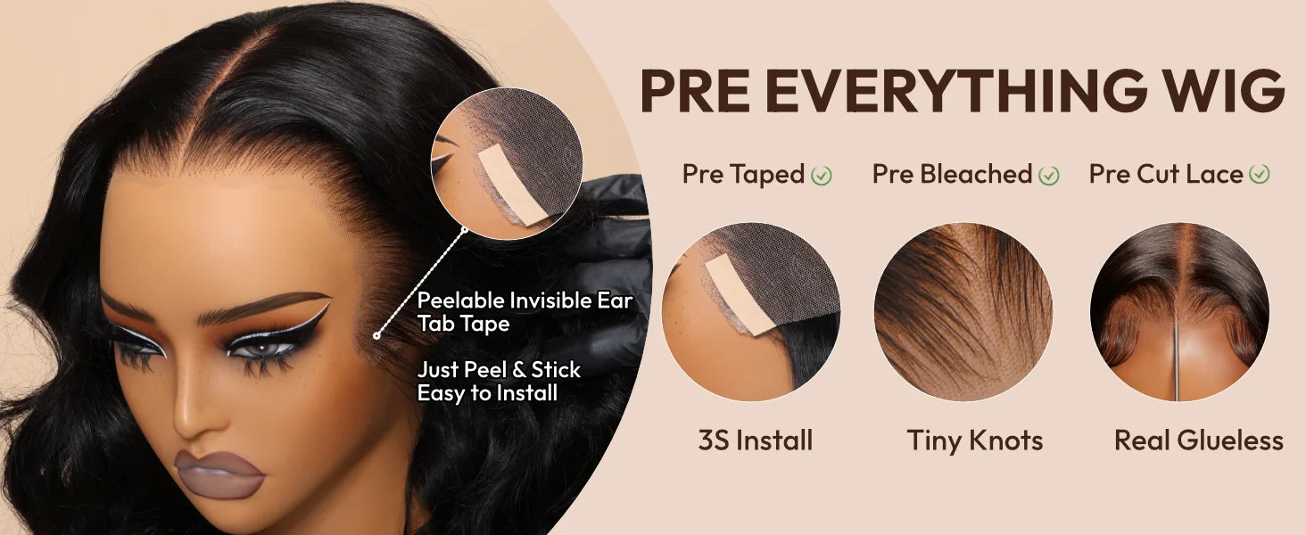 Unice Hair Drawstring Cap 7x5 & 13x4 Water Wave Human Hair Wig With Baby Hair Pre Cut Pre Bleached Pre Plucked Glueless Wigs